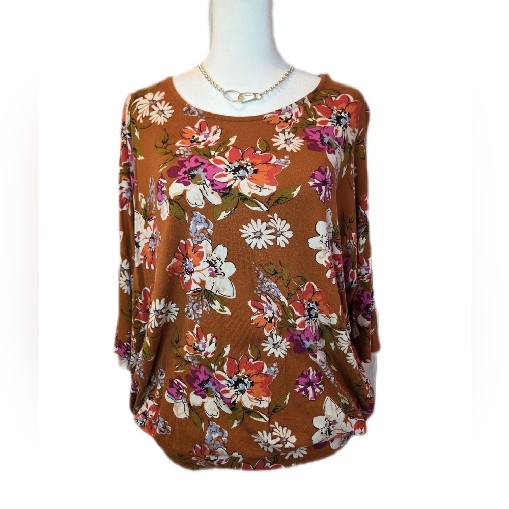 Agnes & Dora Floral Blouse - Brown and Pink